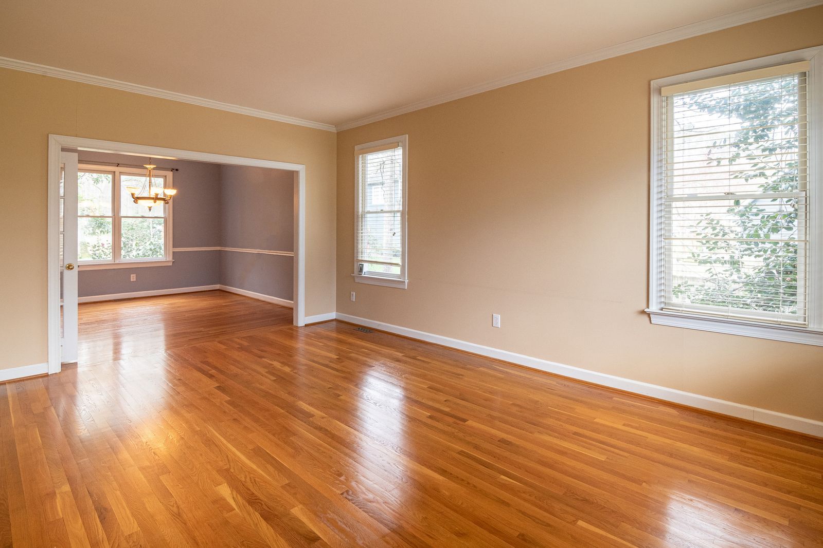 How Much Does Hardwood Flooring Cost in Caledonia? (2026 Guide) Bright living room with newly installed hardwood floors and large windows